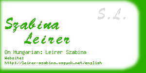 szabina leirer business card